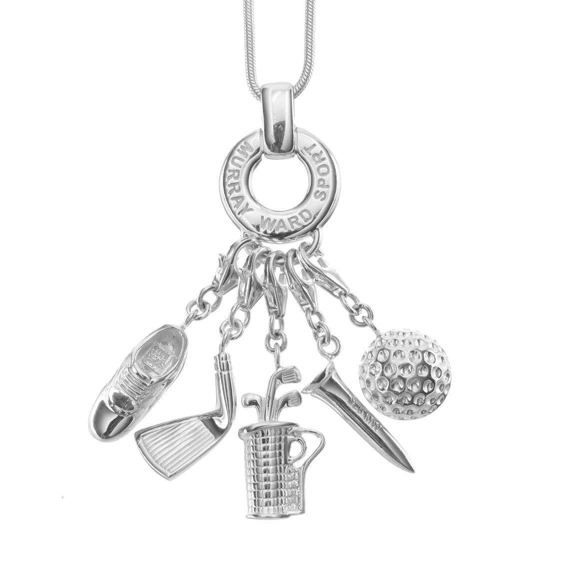 Golf Charm Pendant on Silver Chain